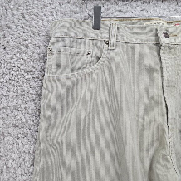Levi’s 559 Pants Men 38x30 (Fits 37x28) Gray Corduroy Relaxed Straight Y2K Basic - Picture 3 of 14